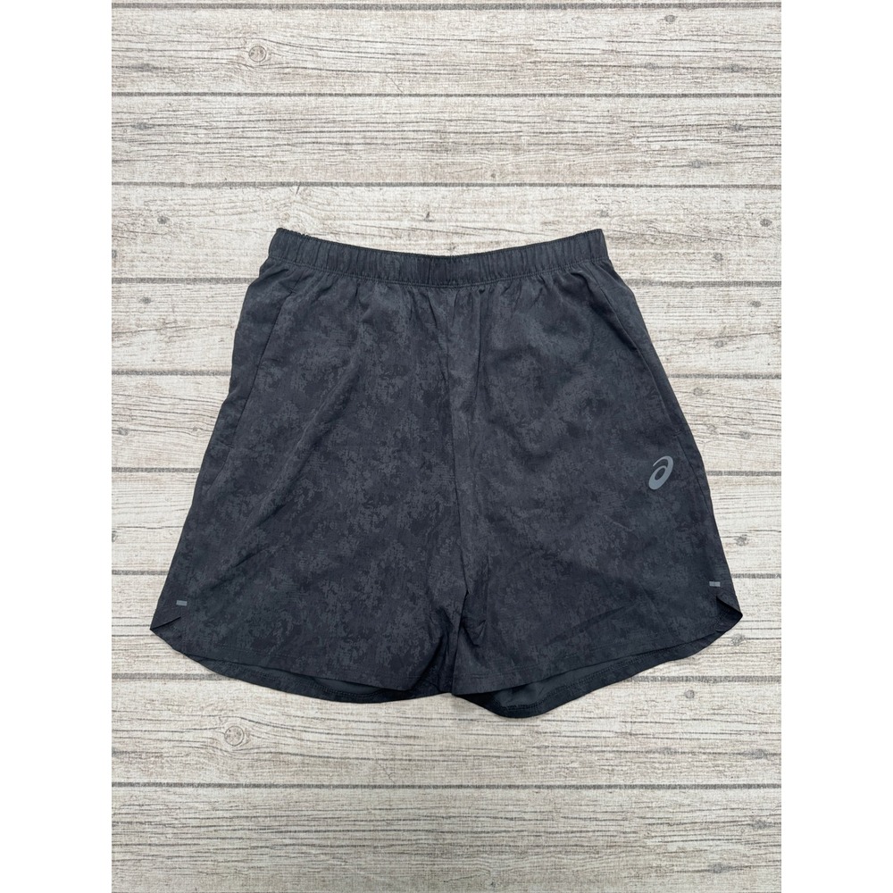Asics Running Shorts Mens Small Black Camo Reflective Logo Athletic Training Gym